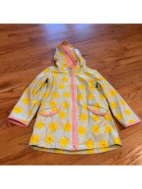 CAT & JACK GIRLS YELLOW SUNSHINE HOODEN RAIN JACKET COAT 5T